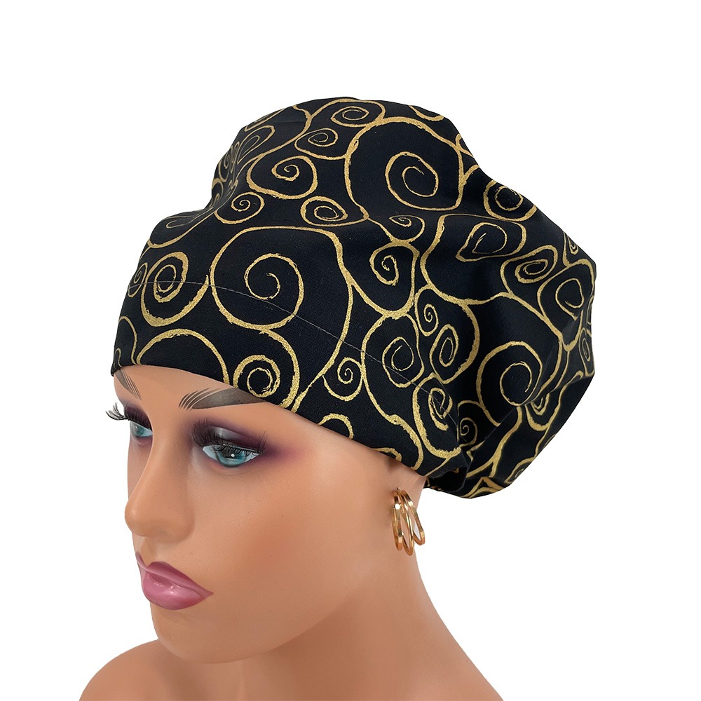 European Style Scrub Cap - Golden Swirls - Image 12