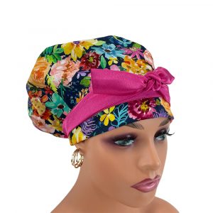 European Style Scrub Cap - Dahlia in Multi