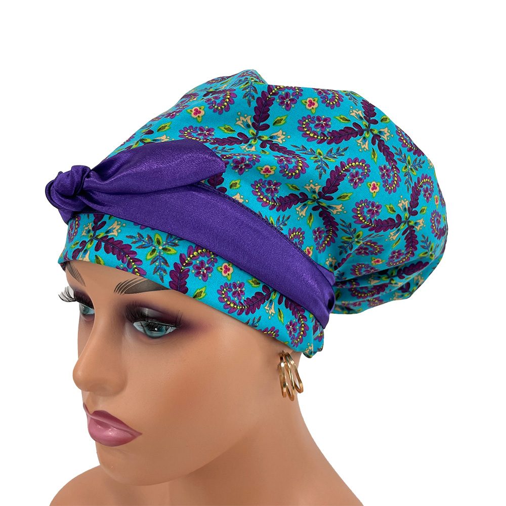 European Style Scrub Cap - Free Spirits/Fronds - Image 3