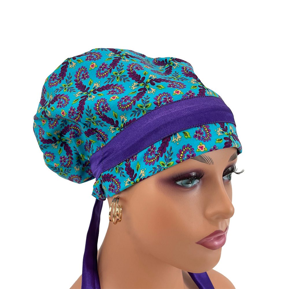 European Style Scrub Cap - Free Spirits/Fronds - Image 8