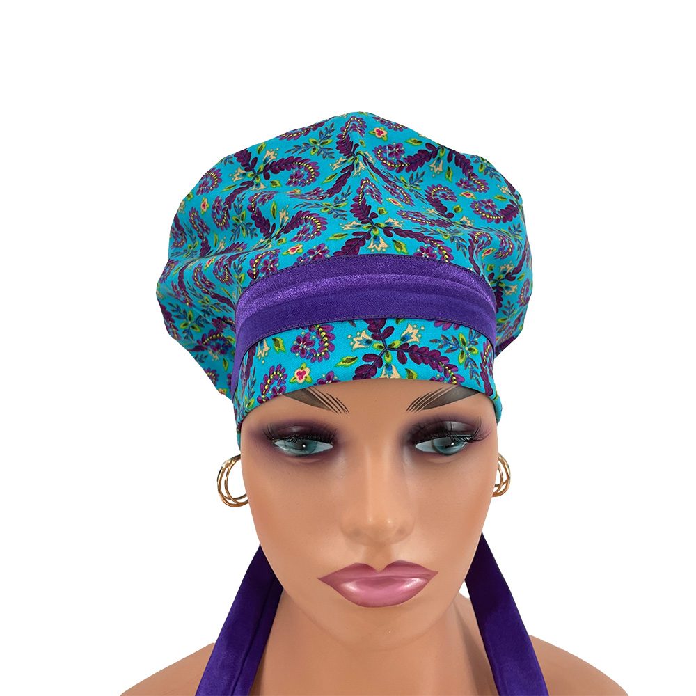 European Style Scrub Cap - Free Spirits/Fronds - Image 9