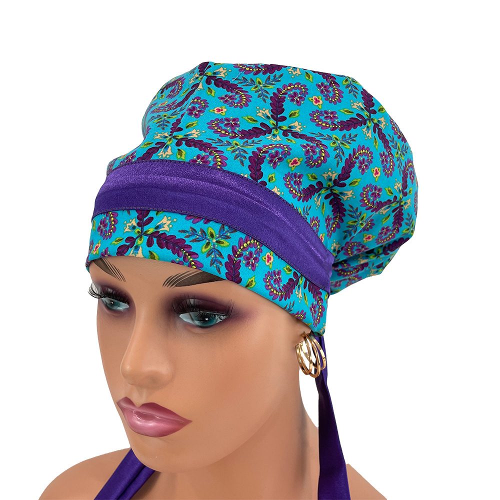European Style Scrub Cap - Free Spirits/Fronds - Image 10