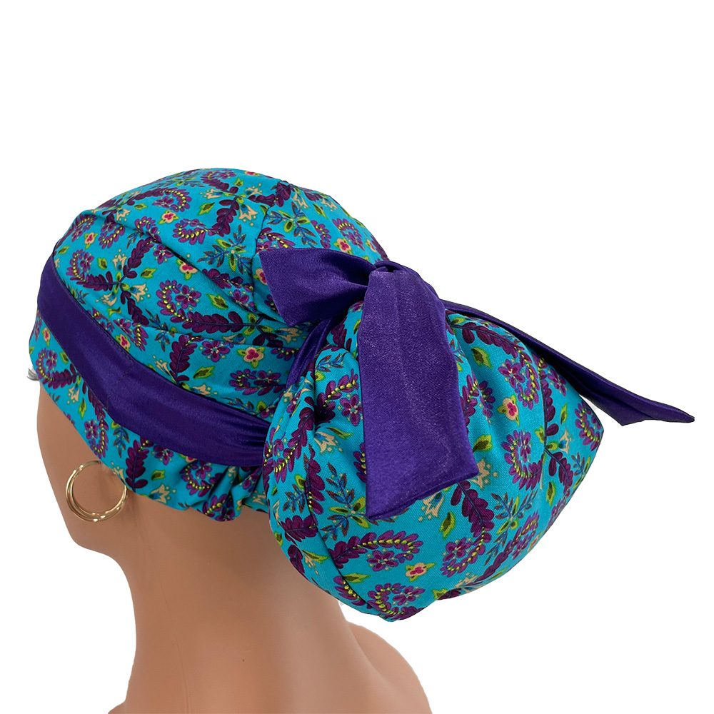 European Style Scrub Cap - Free Spirits/Fronds - Image 4