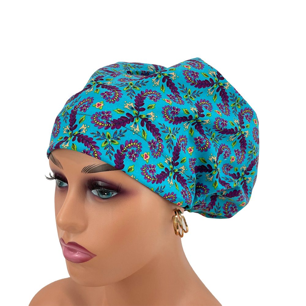European Style Scrub Cap - Free Spirits/Fronds - Image 13