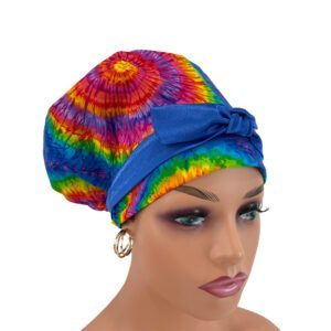 European Style Scrub Cap - Bright Spirals - Multi