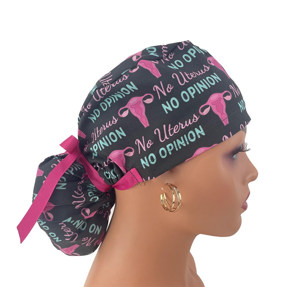 Ponytail Medical Scrub Cap – No Uterus, No Opinion - Image 6