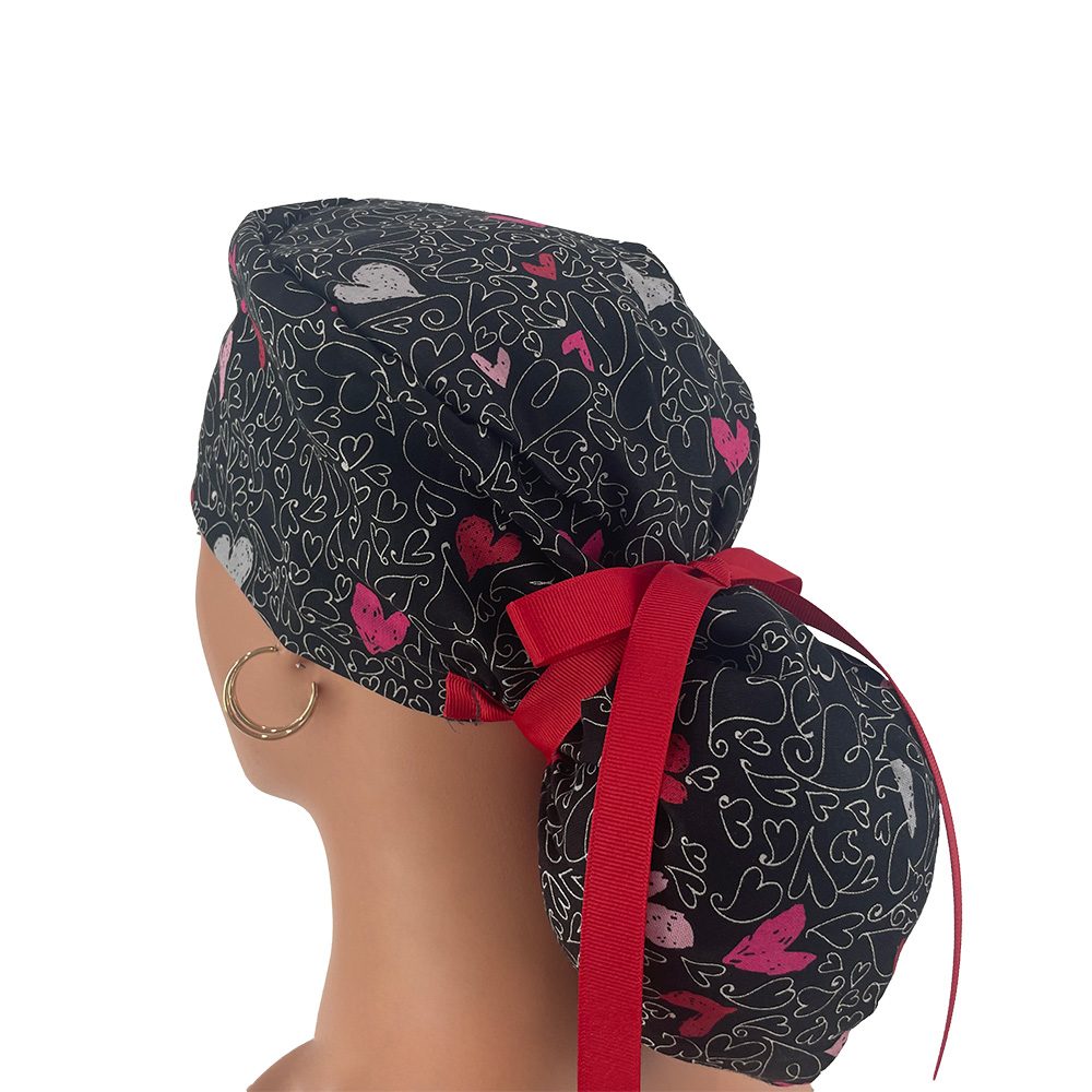 Ponytail Medical Scrub Cap – You've Got Style - Parisian Hearts - Image 4