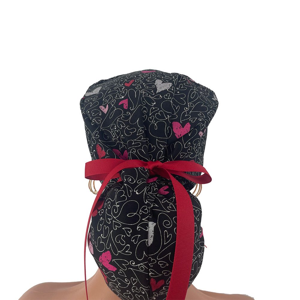 Ponytail Medical Scrub Cap – You've Got Style - Parisian Hearts - Image 5