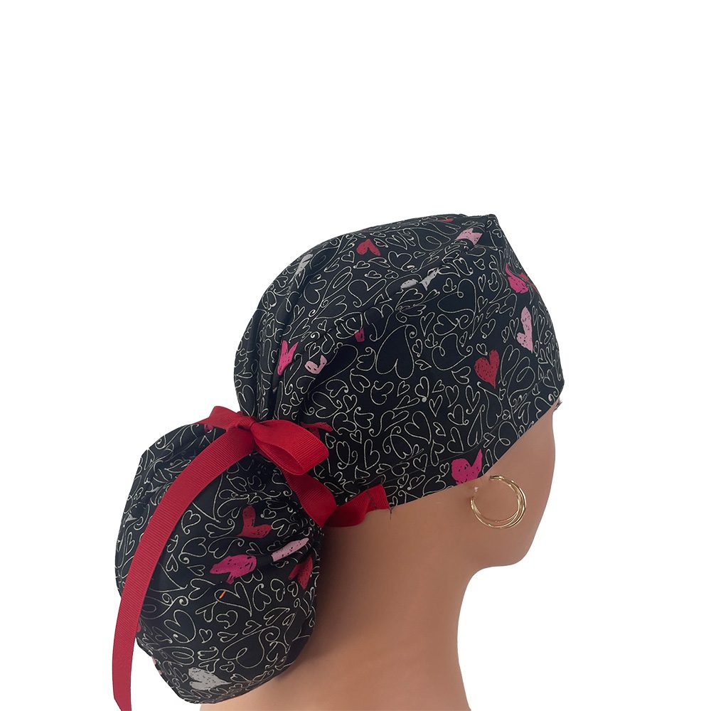 Ponytail Medical Scrub Cap – You've Got Style - Parisian Hearts - Image 6