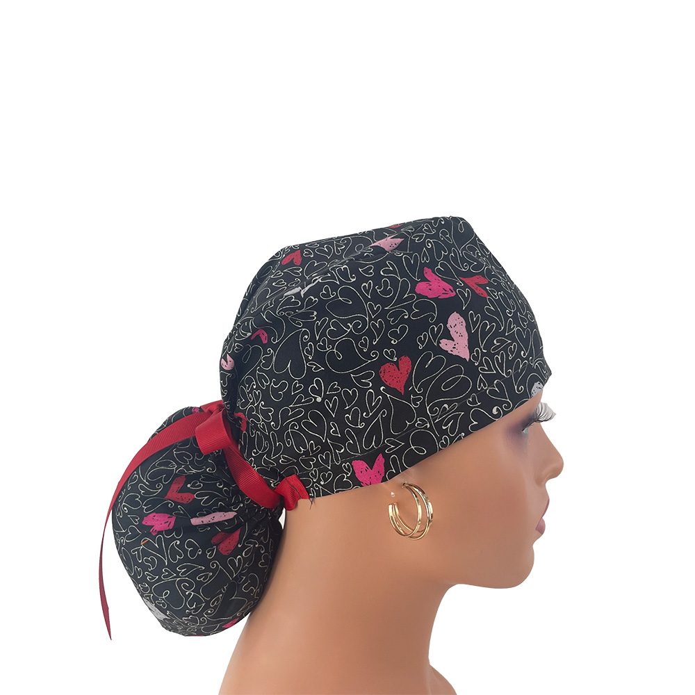 Ponytail Medical Scrub Cap – You've Got Style - Parisian Hearts - Image 7