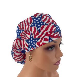 Ponytail Medical Scrub Cap – Bright Stars