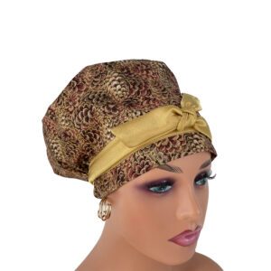 European Style Scrub Cap - Season Pine Cones