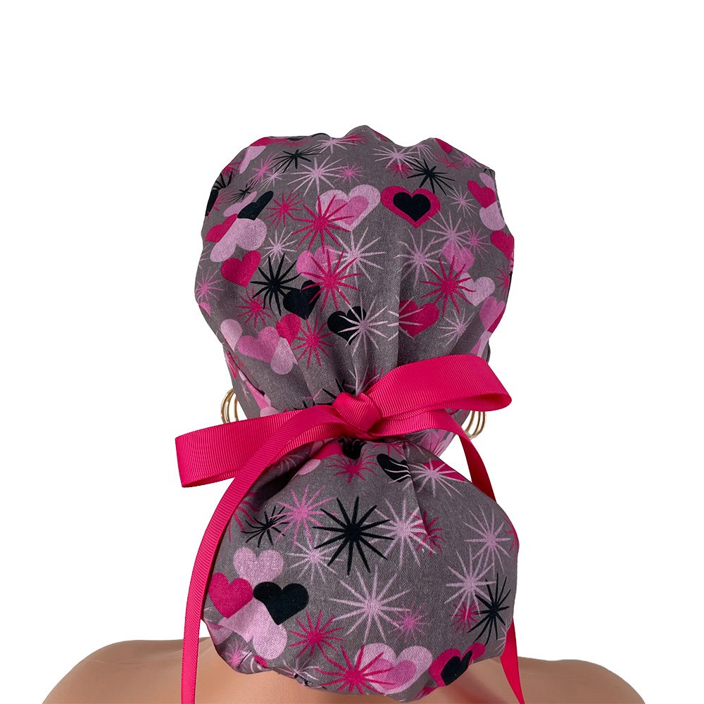 Turn Up Ponytail Medical Scrub Cap - Love and Hate - Image 5