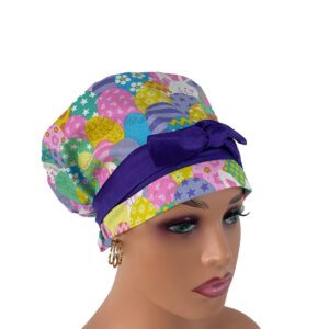 European Style Scrub Cap - Easter Bunnies/Glitters