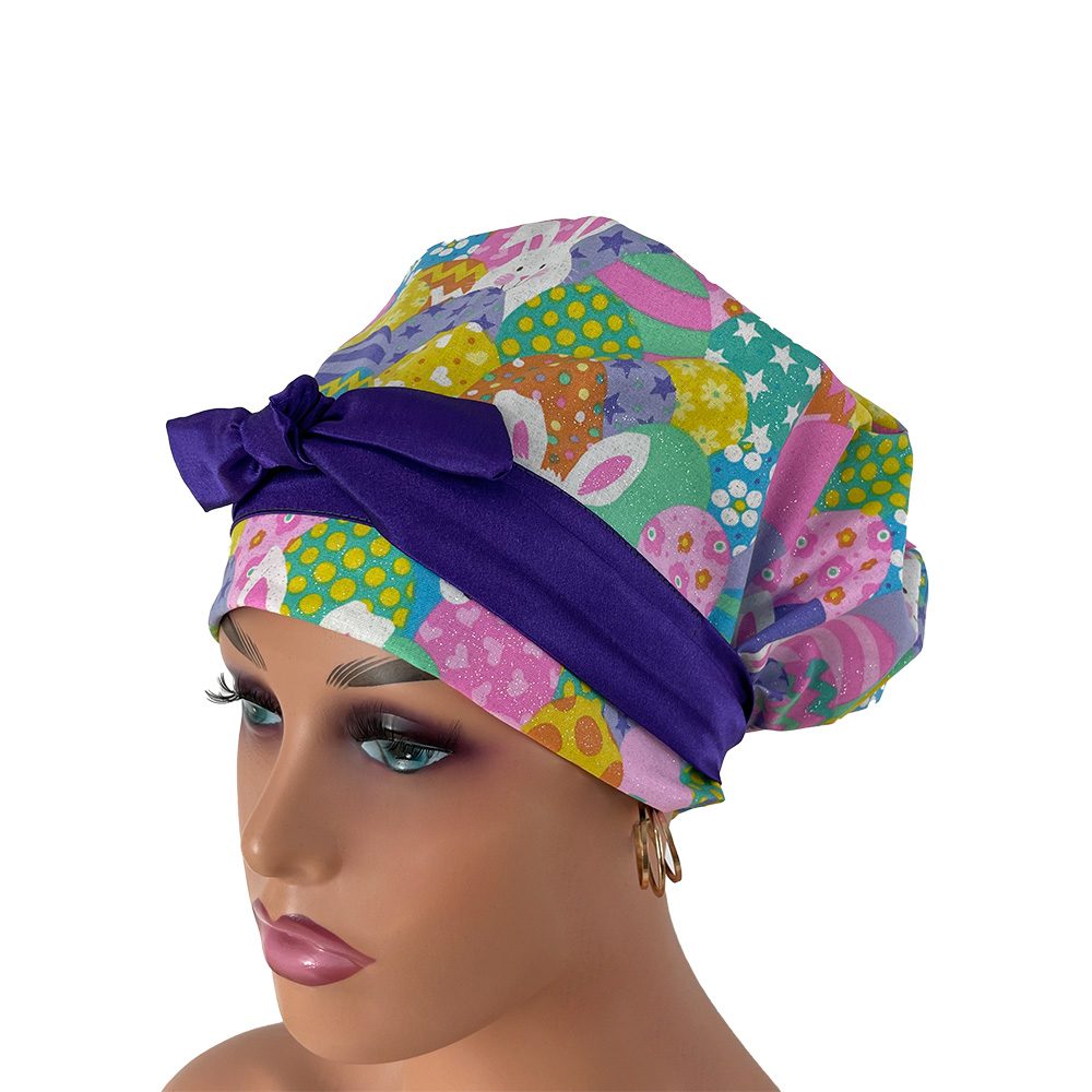 European Style Scrub Cap - Easter Bunnies/Glitters - Image 3