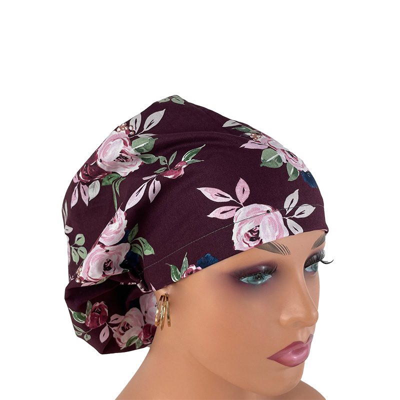 High Bun Ponytail Scrub Caps - Pink Flowers. Scrub cap, Ponytail Scrub Caps, Scrub Cap for Women, Surgical Cap, Nurse Scrub cap, Bun Scrub Cap - Image 11