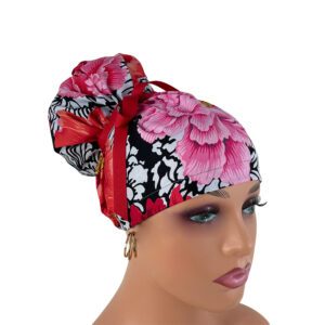 High Bun Ponytail Scrub Caps - Kaffe Collective – Brocade Peony – Black., Scrub cap, Ponytail Scrub Caps, Scrub Cap for Women, Surgical Cap, Nurse Scrub cap, Bun Scrub Cap