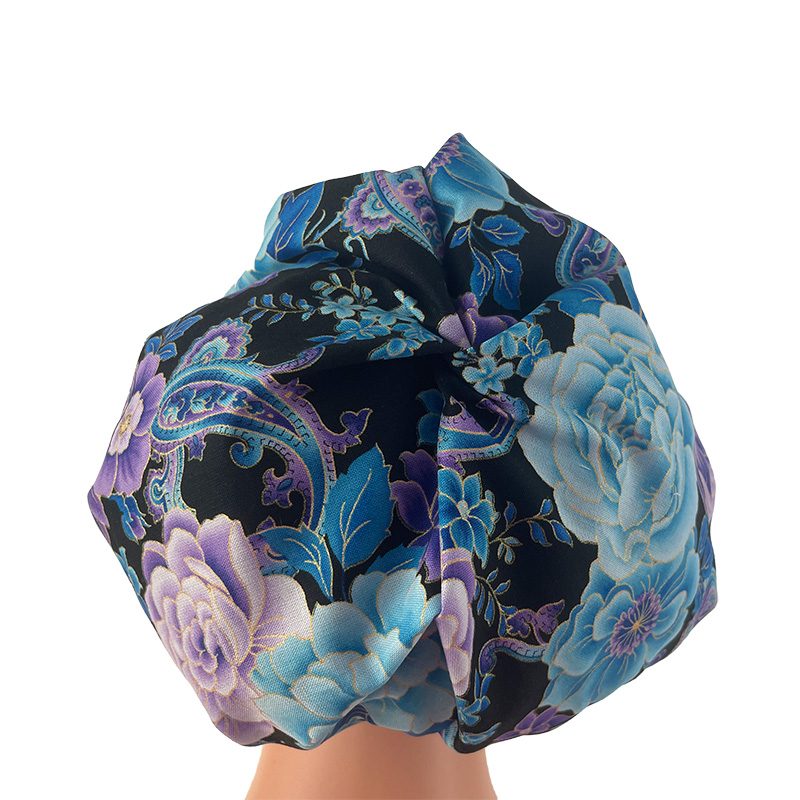 High Bun Ponytail Scrub Caps - Midnight Flowers. Scrub cap, Ponytail Scrub Caps, Scrub Cap for Women, Surgical Cap, Nurse Scrub cap, Bun Scrub Cap (Copy) (Copy) - Image 9