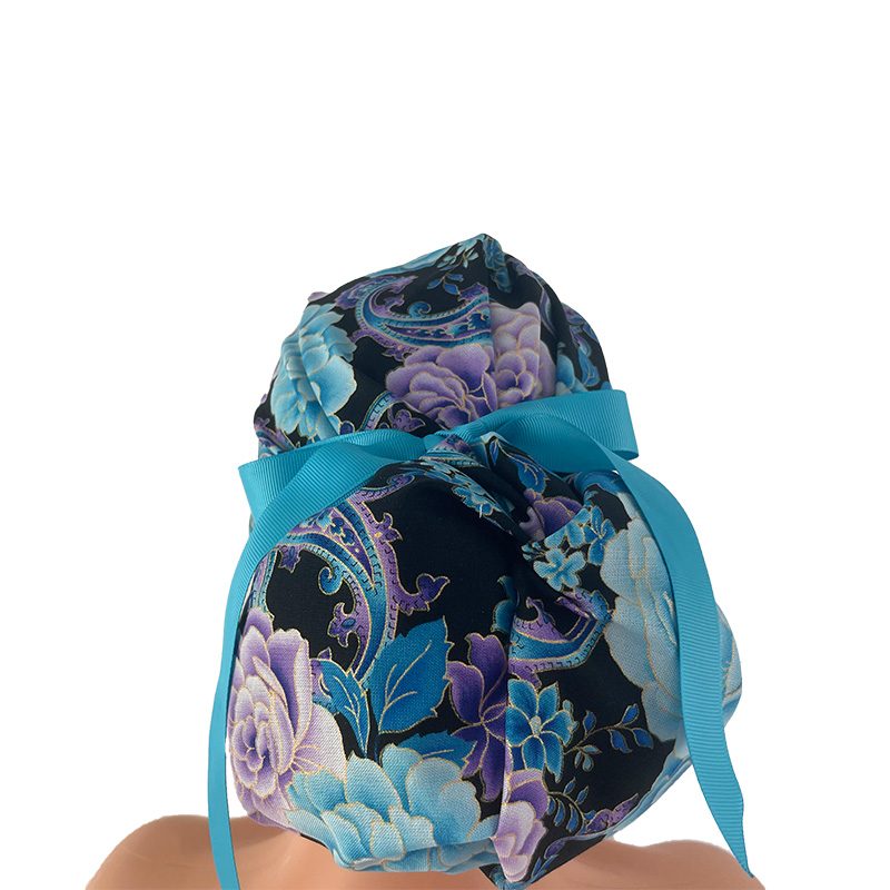 High Bun Ponytail Scrub Caps - Midnight Flowers. Scrub cap, Ponytail Scrub Caps, Scrub Cap for Women, Surgical Cap, Nurse Scrub cap, Bun Scrub Cap (Copy) (Copy) - Image 18
