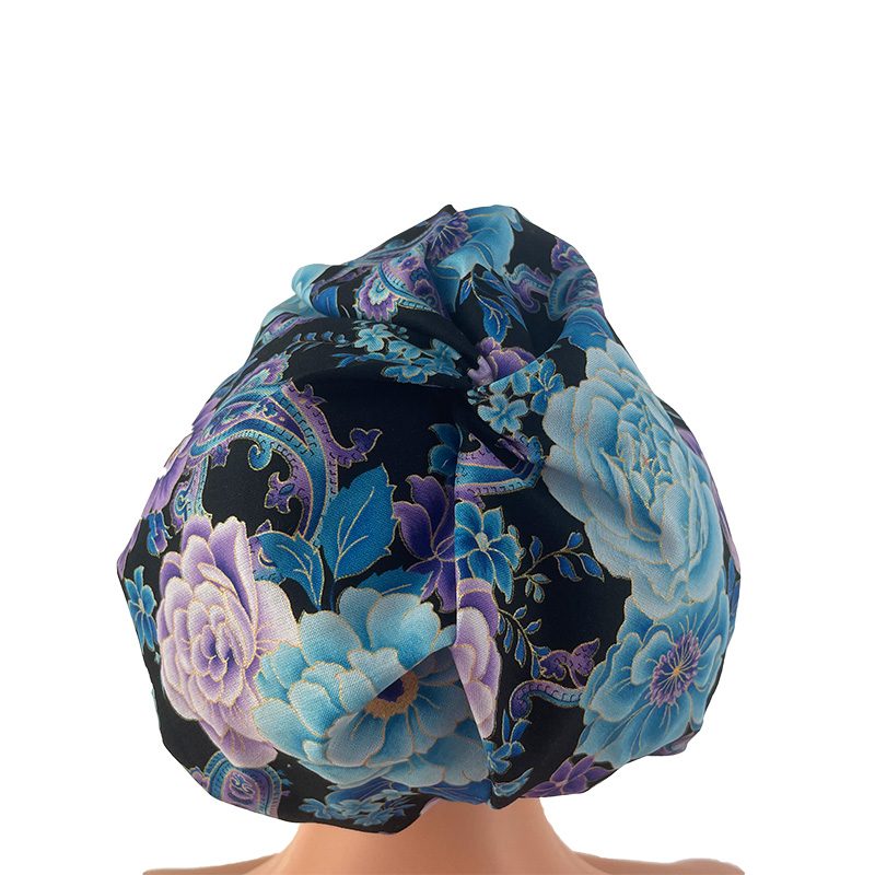 High Bun Ponytail Scrub Caps - Midnight Flowers. Scrub cap, Ponytail Scrub Caps, Scrub Cap for Women, Surgical Cap, Nurse Scrub cap, Bun Scrub Cap (Copy) (Copy) - Image 24