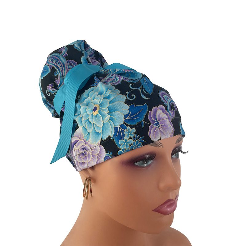 High Bun Ponytail Scrub Caps - Midnight Flowers. Scrub cap, Ponytail Scrub Caps, Scrub Cap for Women, Surgical Cap, Nurse Scrub cap, Bun Scrub Cap (Copy) (Copy)
