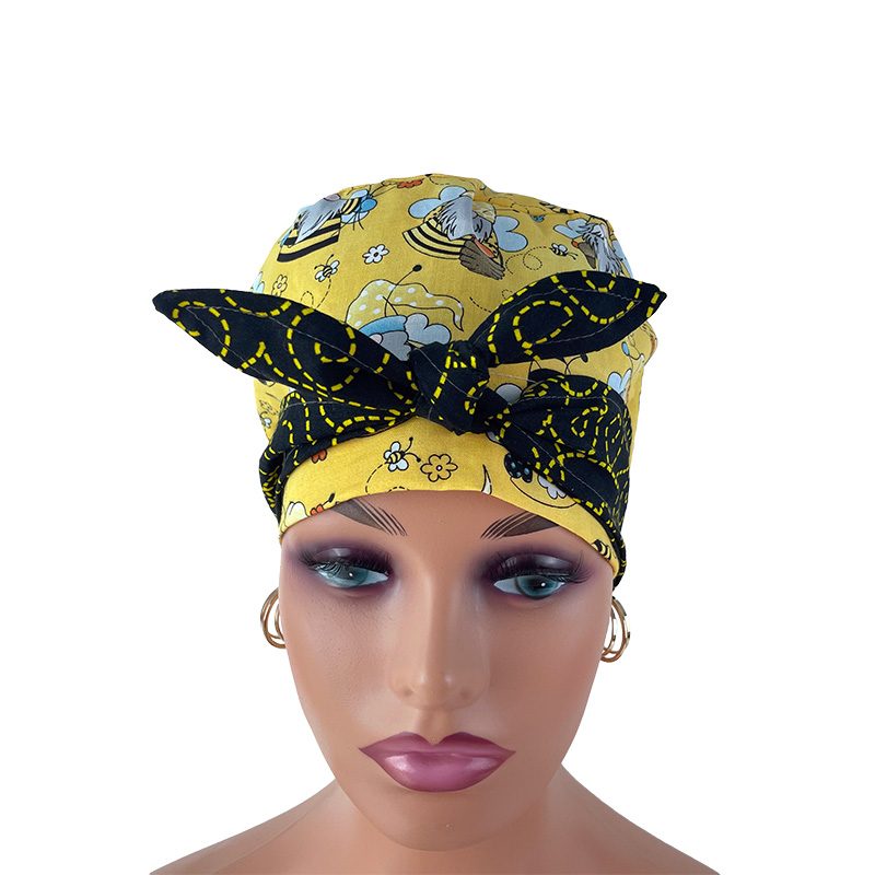 European with Bow Scrub Cap - Gnomes Honey Bees - Image 2