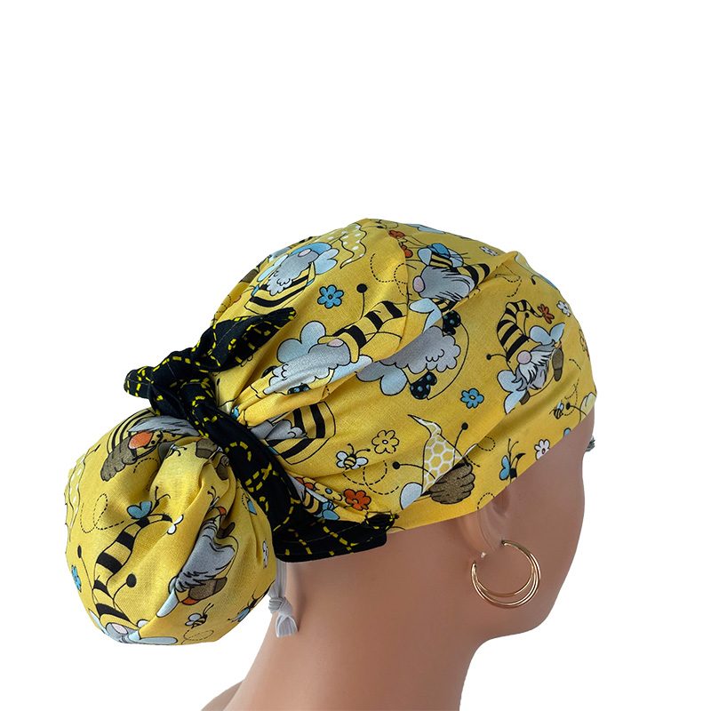 European Style Scrub Cap - Gnomes Honey Bees - Image 7