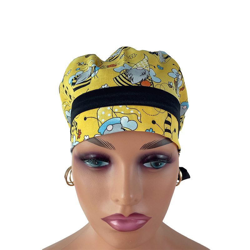 European Style Scrub Cap - Gnomes Honey Bees - Image 9