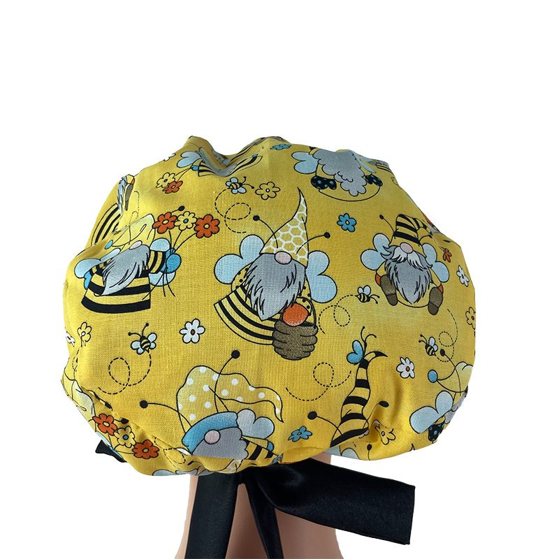 European Style Scrub Cap - Gnomes Honey Bees - Image 12