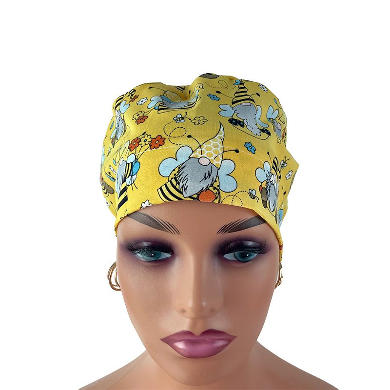 European Style Scrub Cap - Gnomes Honey Bees - Image 16