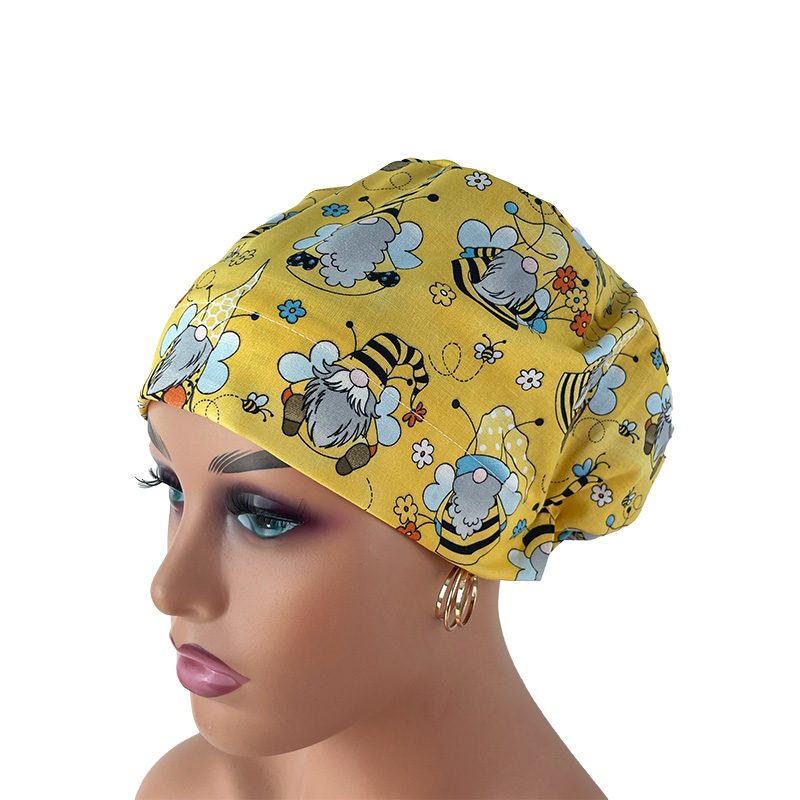 European Style Scrub Cap - Gnomes Honey Bees - Image 17