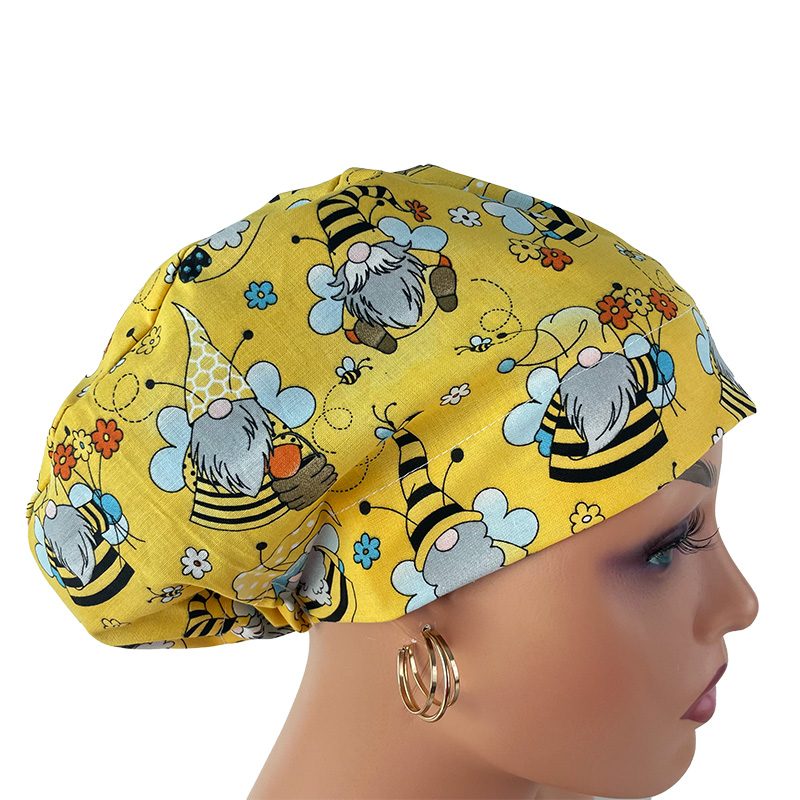 European Style Scrub Cap - Gnomes Honey Bees - Image 22