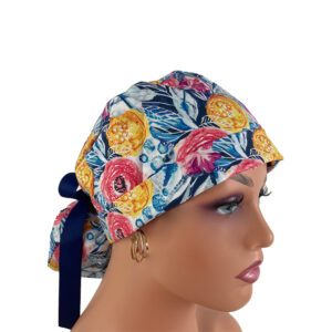 Turn Up Ponytail Medical Scrub Cap – Dancing Light in Multi