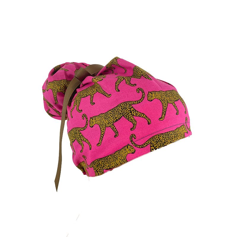 High Bun Ponytail Scrub Caps - Fine Leopards - Image 19