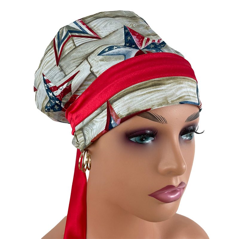 European Style Scrub Cap - Patriotic Texas Stars - Image 8