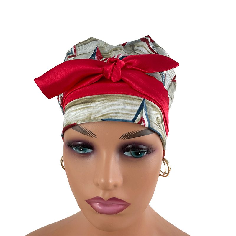 European Style Scrub Cap - Patriotic Texas Stars - Image 2