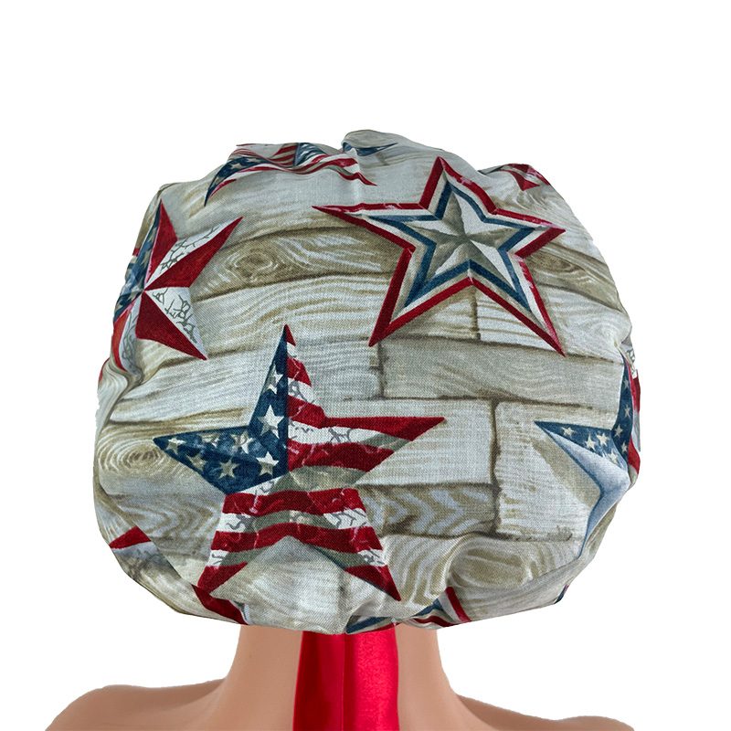 European Style Scrub Cap - Patriotic Texas Stars - Image 4