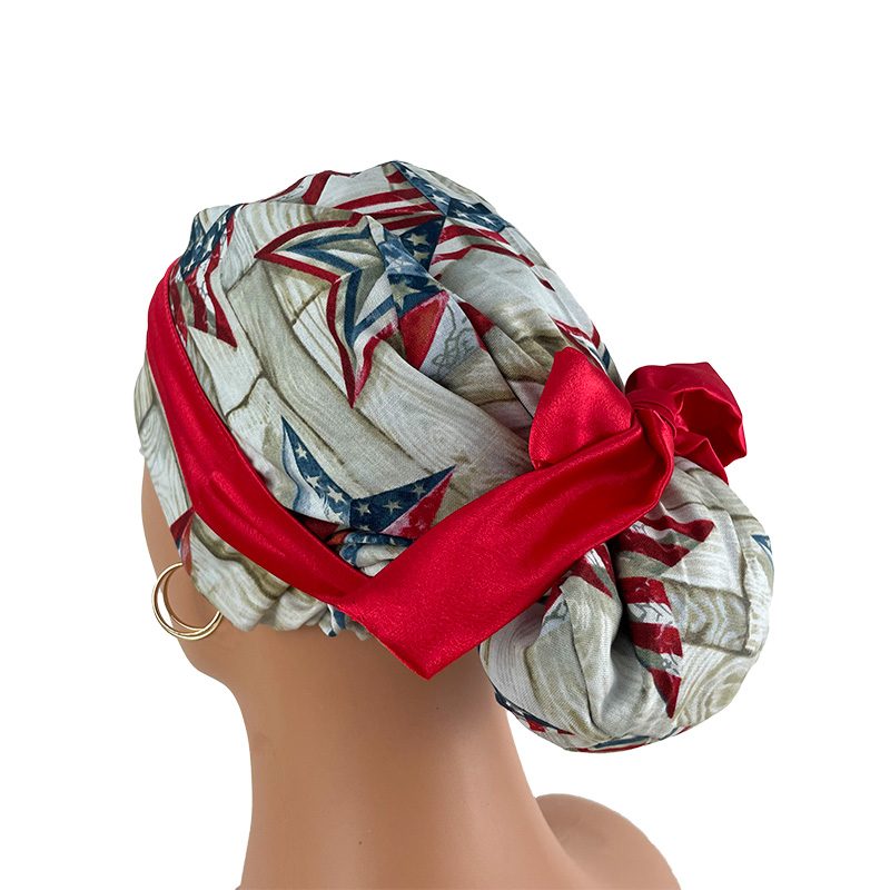 European Style Scrub Cap - Patriotic Texas Stars - Image 5