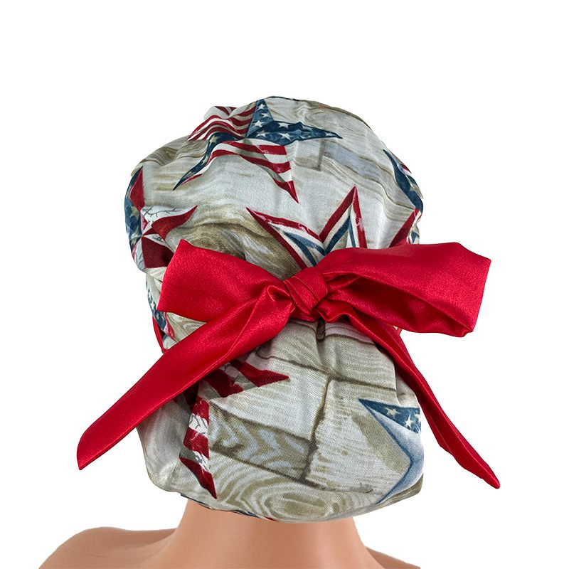 European Style Scrub Cap - Patriotic Texas Stars - Image 6