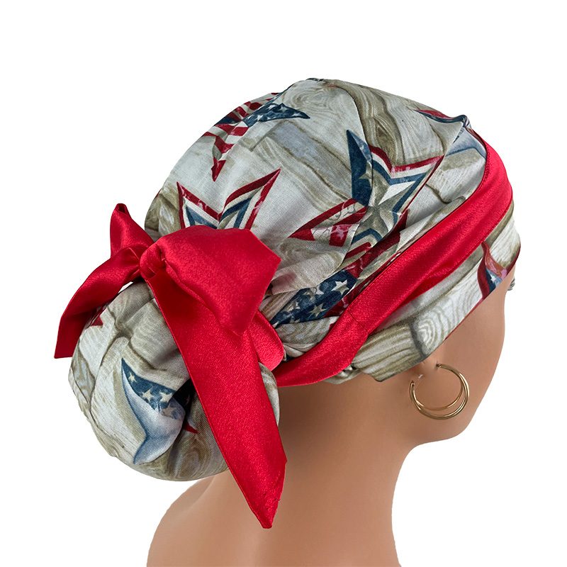 European Style Scrub Cap - Patriotic Texas Stars - Image 7