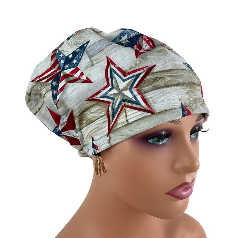 European Style Scrub Cap - Patriotic Texas Stars - Image 11