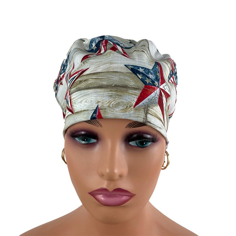 European Style Scrub Cap - Patriotic Texas Stars - Image 12