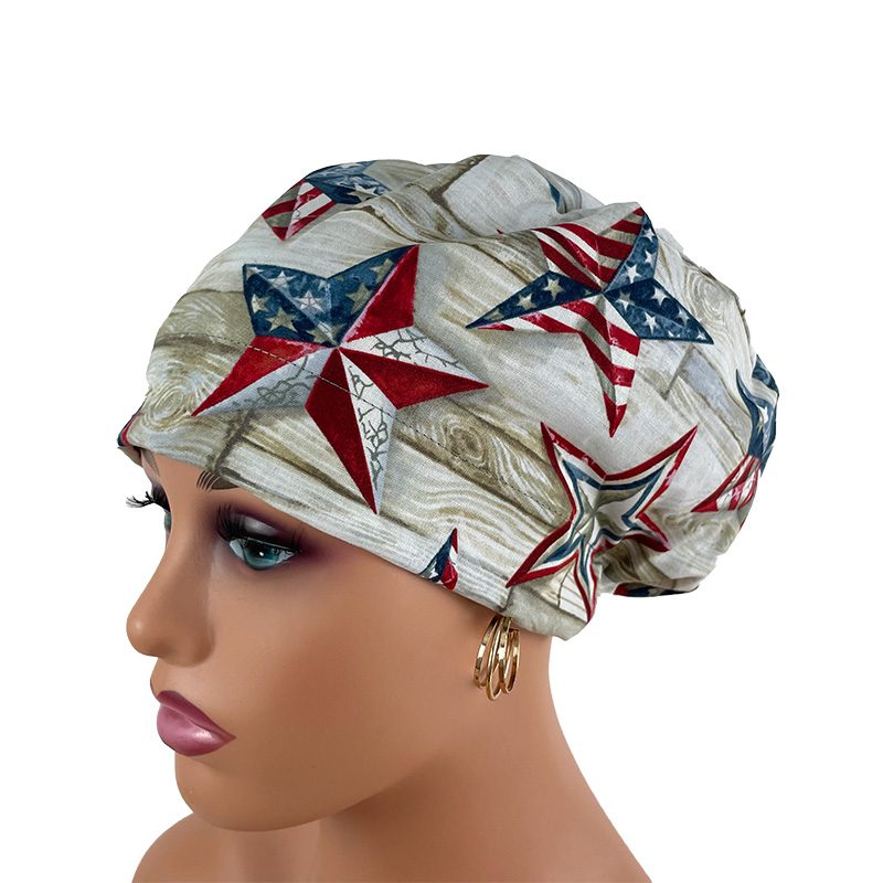 European Style Scrub Cap - Patriotic Texas Stars - Image 13