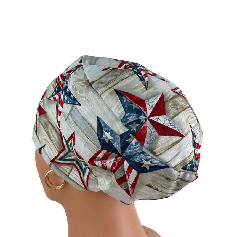 European Style Scrub Cap - Patriotic Texas Stars - Image 14