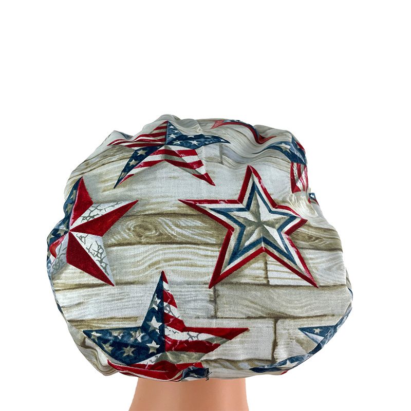 European Style Scrub Cap - Patriotic Texas Stars - Image 15