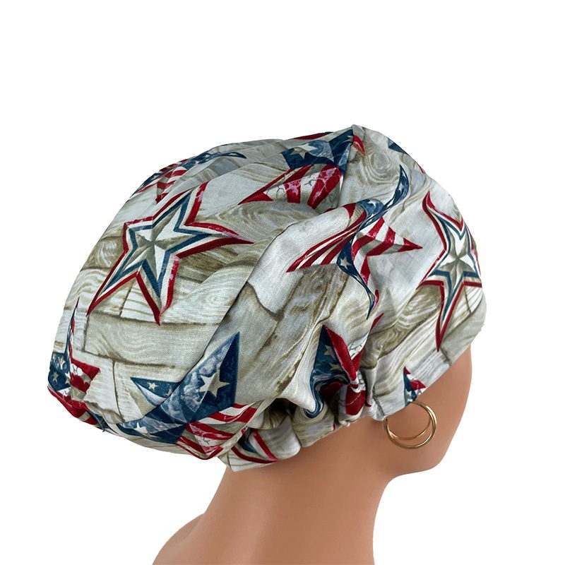 European Style Scrub Cap - Patriotic Texas Stars - Image 16