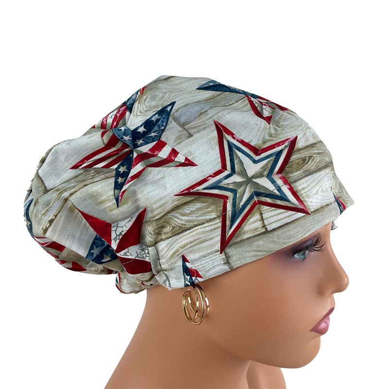 European Style Scrub Cap - Patriotic Texas Stars - Image 17