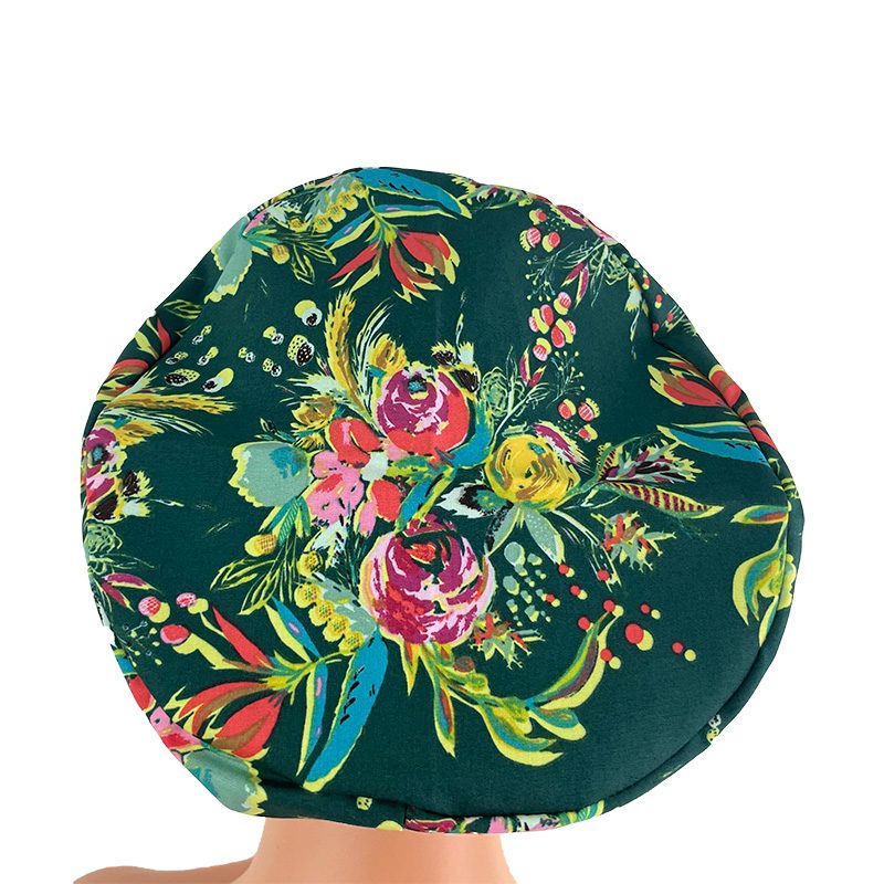 European Style Scrub Cap - Coquet Bouquet Joie De Vivre - Image 16