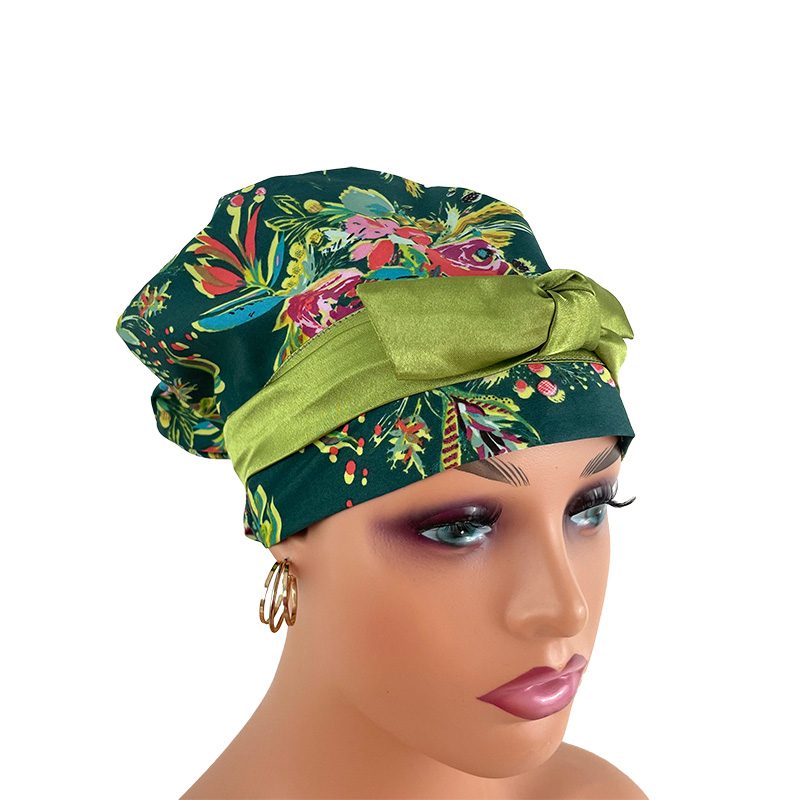 European Style Scrub Cap - Coquet Bouquet Joie De Vivre