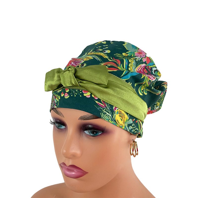 European Style Scrub Cap - Coquet Bouquet Joie De Vivre - Image 7